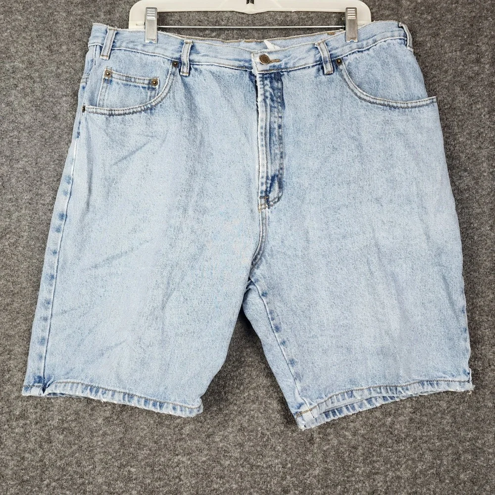 Saugatuck Denim Shorts Mens 40 Light Blue Wash 100% Cotton Relaxed Fit 90s Style